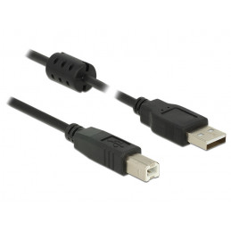 DeLOCK 0.5m, USB 2.0-A USB 2.0-B USB-kaapeli 0,5 m USB A USB B Musta