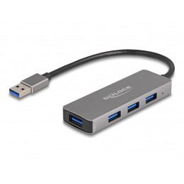 DeLOCK 63171 keskitin USB 3.2 Gen 1 (3.1 Gen 1) Type-A 5000 Mbit s Harmaa