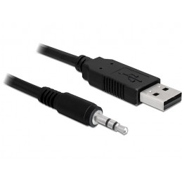 DeLOCK USB 2.0 3.5 mm 1.8m audiokaapeli 1,8 m 3.5mm Musta