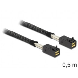 DeLOCK 0.5m, Mini SAS HD x 4 SFF 8643 0,5 m Musta