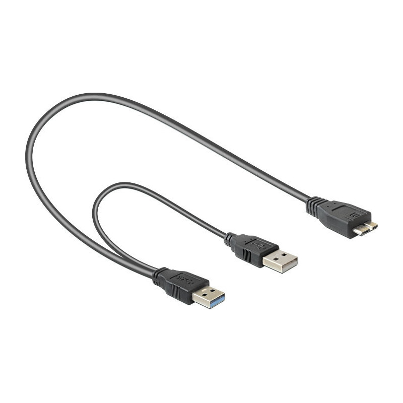 DeLOCK 82909 USB-kaapeli 0,2 m USB 3.2 Gen 1 (3.1 Gen 1) USB A Micro-USB B Harmaa