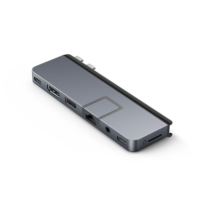 HYPER DUO PRO 7-in-2 USB-C Hub USB Type-C 104 Mbit s Harmaa