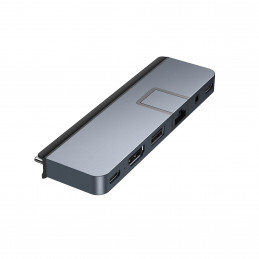 HYPER DUO PRO 7-in-2 USB-C Hub USB Type-C 104 Mbit s Harmaa