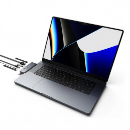 HYPER DUO PRO 7-in-2 USB-C Hub USB Type-C 104 Mbit s Harmaa