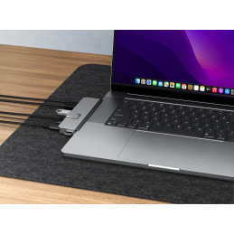 HYPER DUO PRO 7-in-2 USB-C Hub USB Type-C 104 Mbit s Harmaa