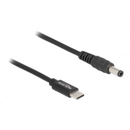 DeLOCK 87977 virtajohto Musta 1,5 m USB C 5.5 x 2.1 mm