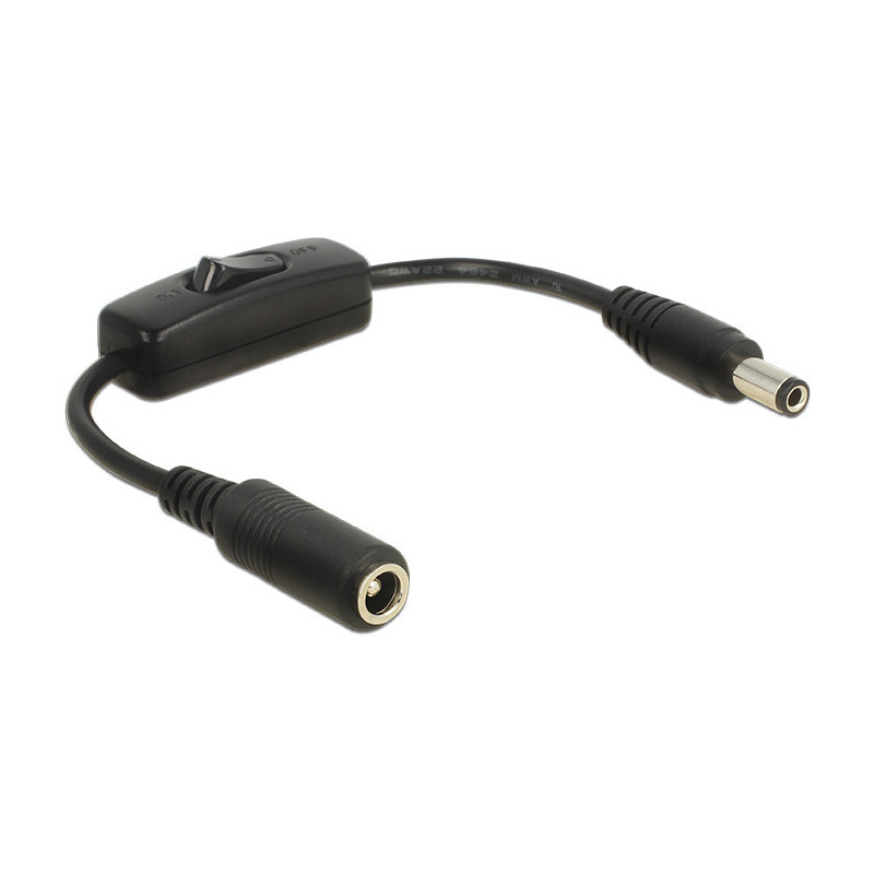 DeLOCK 0.2m, 2x DC 5.5x2.5mm Musta 0,2 m
