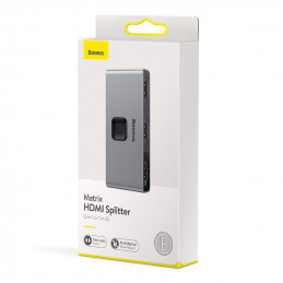 Baseus Matrix HDMI 4K HD Splitter Kaapelin jakaja Harmaa