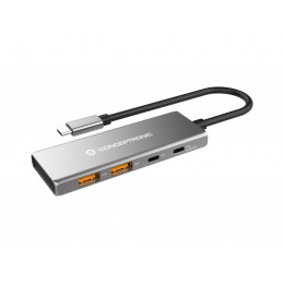 Conceptronic HUBBIES15G keskitin USB 3.2 Gen 2 (3.1 Gen 2) Type-C 10000 Mbit s Harmaa