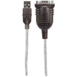 Manhattan 151849 sarjakaapeli Musta 1,8 m USB Serial COM RS232 DB9