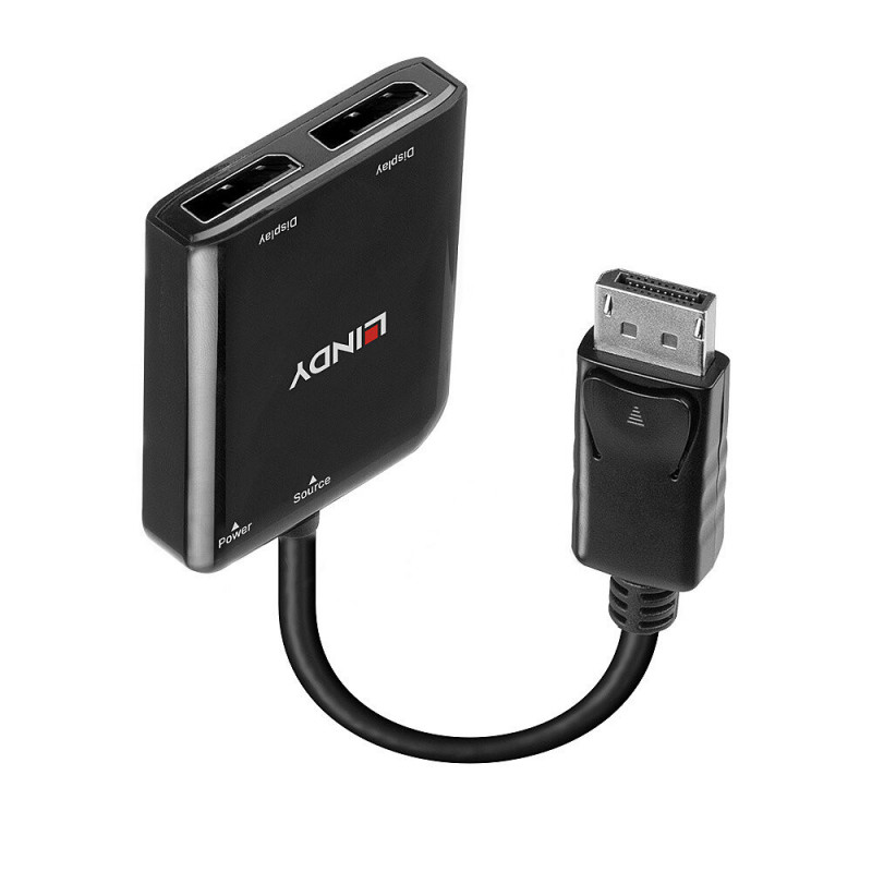 Lindy 38430 keskitin DisplayPort 21600 Mbit s Musta