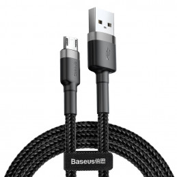 Baseus CAMKLF-CG1 USB-kaapeli 2 m USB A Micro-USB B Musta, Harmaa