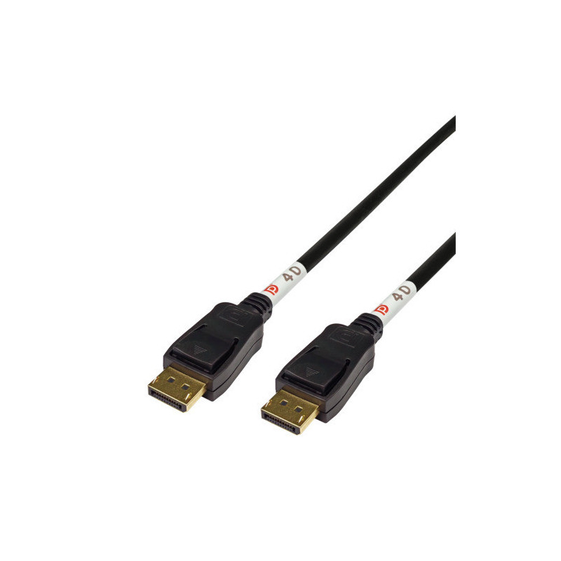 Deltaco DP40-1010 DisplayPort-kaapeli 1 m Musta
