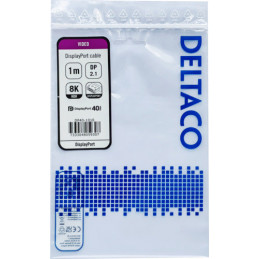 Deltaco DP40-1010 DisplayPort-kaapeli 1 m Musta