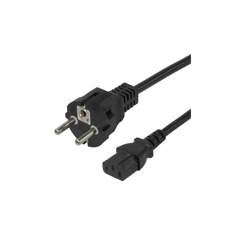 Deltaco 1902303 virtajohto Musta 1,5 m CEE7 7 C13 liitin