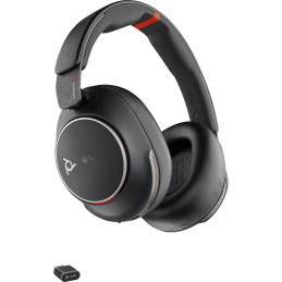 POLY Voyager Surround 85 UC -USB-C-kuulokemikrofoni + USB-C- A-sovitin + latausteline, Microsoft Teams -sertifioitu