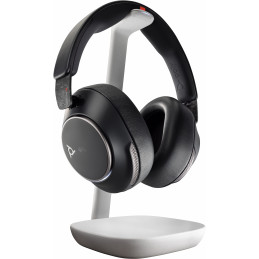 POLY Voyager Surround 85 UC -USB-C-kuulokemikrofoni + USB-C- A-sovitin + latausteline, Microsoft Teams -sertifioitu