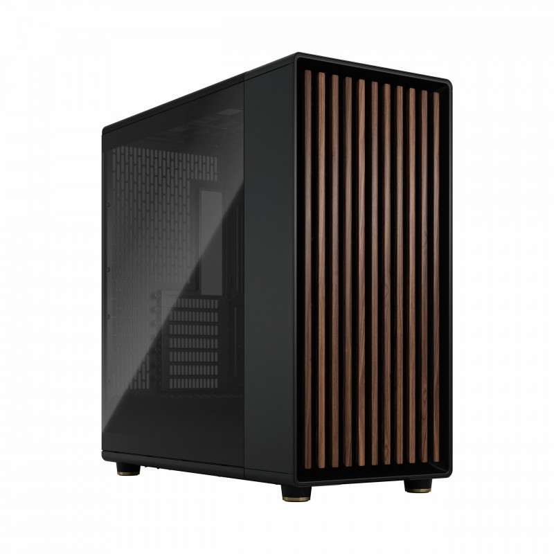 Fractal Design FD-C-NOR1X-02 tietokonekotelo Midi Tower Musta, Puuhiili