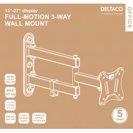 Deltaco ARM-0251 TV-kiinnike 68,6 cm (27")