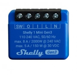 Shelly 1 Mini Gen3 Älykytkin 1P Sininen