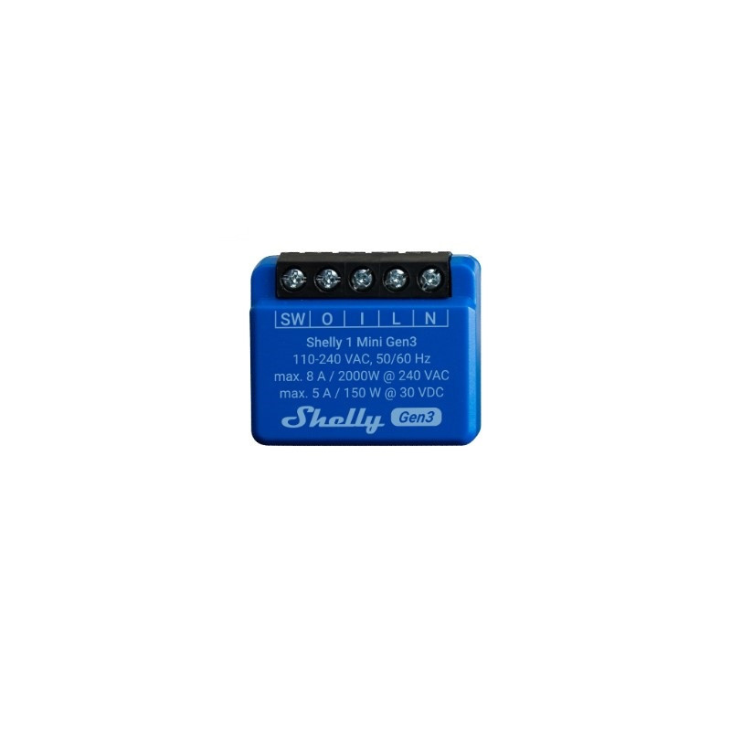 Shelly 1 Mini Gen3 Älykytkin 1P Sininen