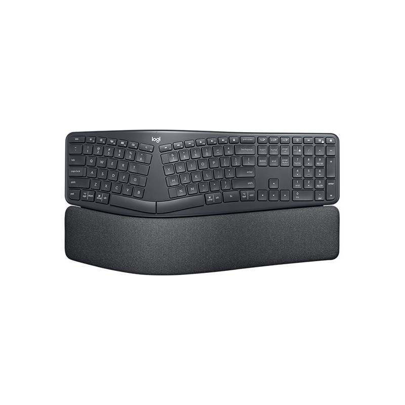 Logitech Ergo K860 näppäimistö RF Wireless + Bluetooth QWERTY Pohjoismainen Musta