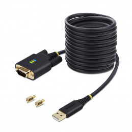 StarTech.com 1P10FFC-USB-SERIAL sarjakaapeli musta 3 m USB A-tyyppi DB-9