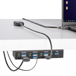 StarTech.com 5G7AINDRM-USB-A-HUB keskitin USB 3.2 Gen 1 (3.1 Gen 1) Type-B 5000 Mbit s musta