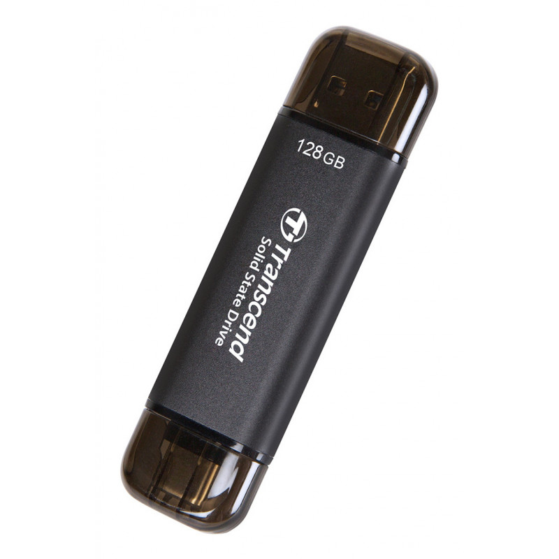 Transcend ESD310C Thunderbolt-teknologia 128 GB USB Type-A   USB Type-C USB 3.2 Gen 2x2 musta