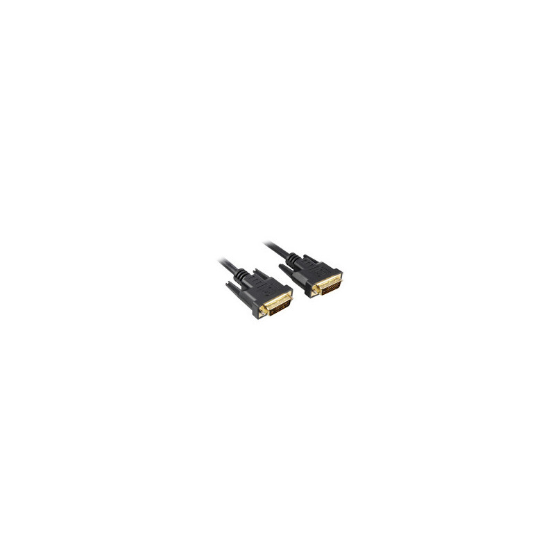 Sharkoon 2m DVI-D to DVI-D (24+1) DVI-kaapeli musta
