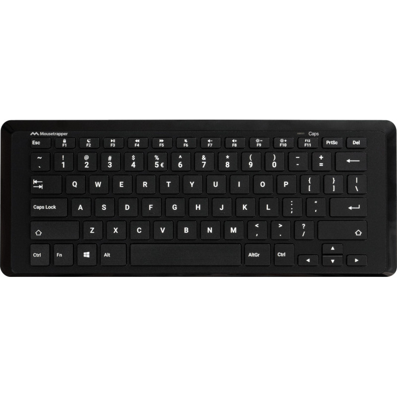 Mousetrapper Type Mini Wireless näppäimistö Universaali USB + RF Wireless + Bluetooth QWERTY Pohjoismainen musta