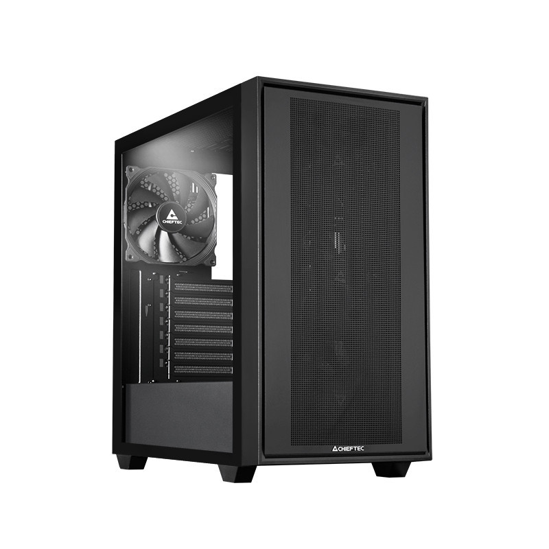 Chieftec Midi Tower GS-03B-BLK-OP, Schwarz musta