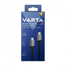 Varta USB-C–USB-C-kaapeli 2m musta USB 3.1