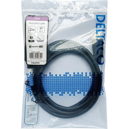 Deltaco DP40-1020 DisplayPort-kaapeli 2 m musta