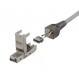 Deltaco RJ45-liitin, Cat6a, suojattu, metallia