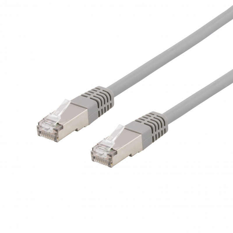 Deltaco S FTP Cat6 suojattu laitekaapeli, LSZH, 2m, harmaa