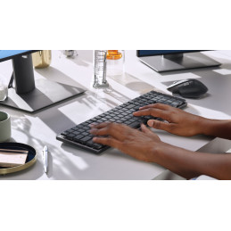 Logitech 920-010753 näppäimistö Office RF Wireless + Bluetooth QWERTY Pohjoismainen Grafiitti, Harmaa