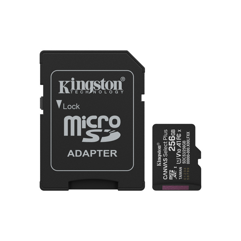 Kingston Technology Canvas Select Plus Gen3 256 GB MicroSDXC UHS-I Luokka 10