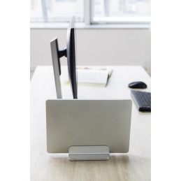 Deltaco Adjustable vertical laptop holder, 5kg, alumimnum