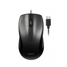 Deltaco MS-711-C hiiri Universaali Molempikätinen USB Type-C Optinen 1200 DPI