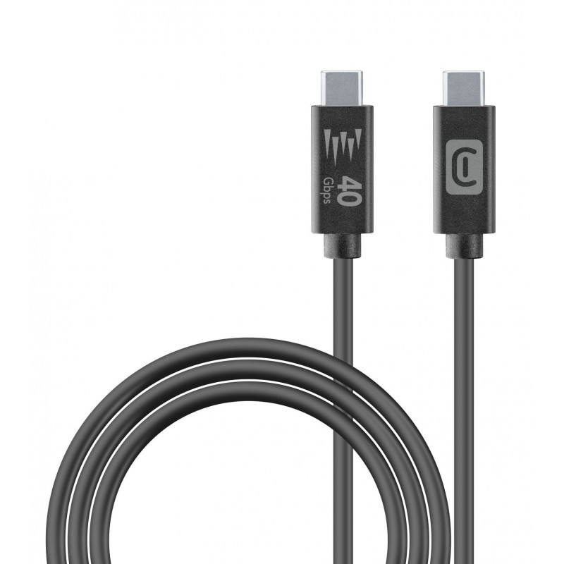 Cellularline 8018080483868 USB-kaapeli 1 m USB C Musta