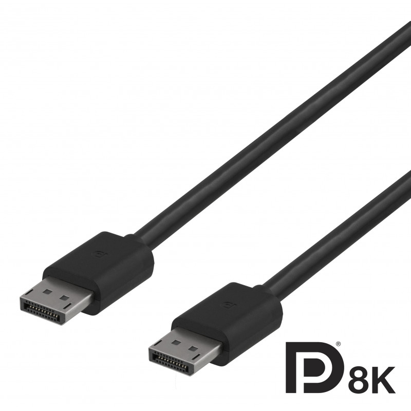 Deltaco DisplayPort cable, 8K, DP 1.4, 3m, black