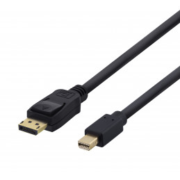 Deltaco Mini DisplayPort   DisplayPort -kaapeli, DP 1.2, HBR, 2 m, musta