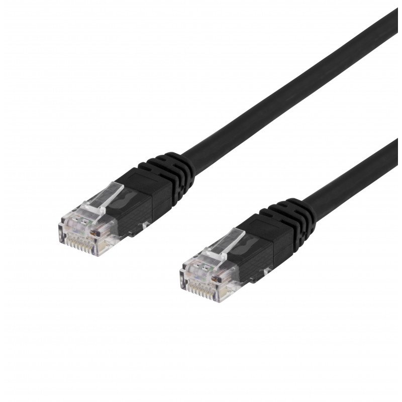 Deltaco Cat6 Network cable, 3m, black
