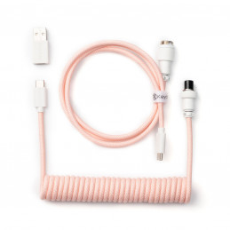 Keychron Coiled Aviator Cable 8K Vaaleanpunainen 176 m