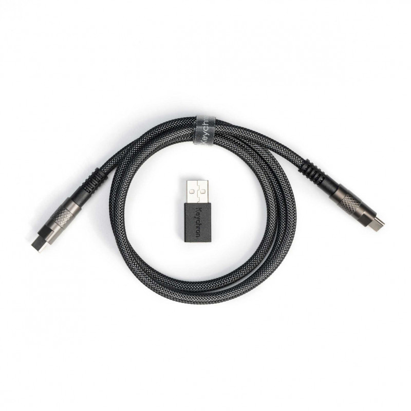 Keychron Double-Sleeved Geek Cable 8K USB-kaapeli 1 m USB C 0,48 Gbit s Musta