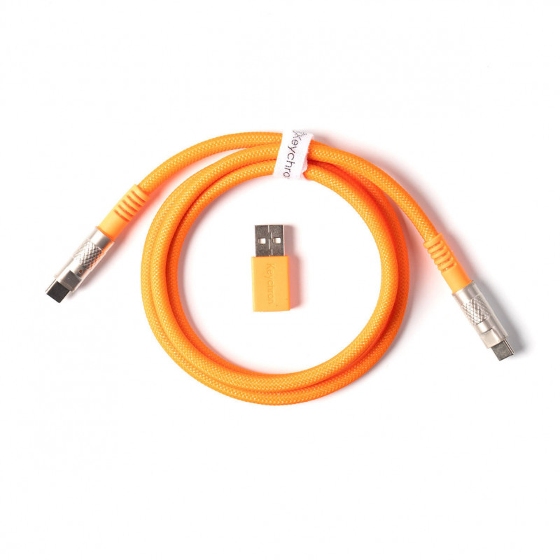 Keychron Double-Sleeved Geek Cable 8K USB-kaapeli 1 m USB C 0,48 Gbit s Oranssi