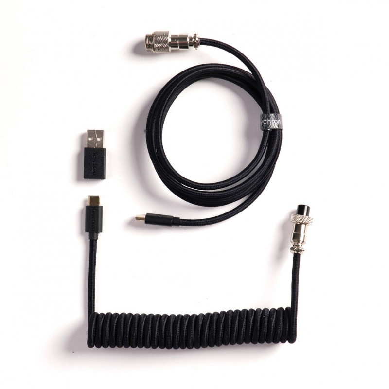Keychron Coiled Aviator Cable 8K Musta 176 m