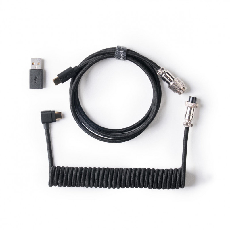 Keychron Coiled Aviator Cable 8K Musta 176 m