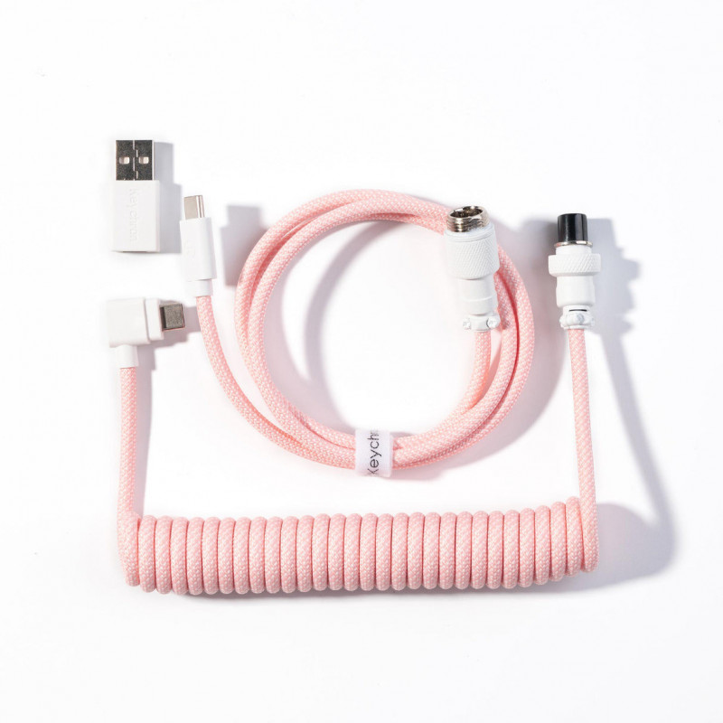 Keychron Coiled Aviator Cable 8K Vaalea pinkki 176 m